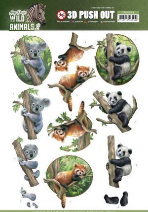 Panda, bjørne, Wild Animals, 3d ark udstanset, Amy Design.